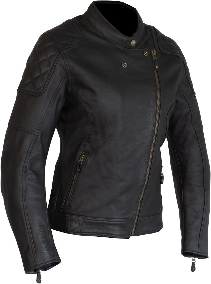 Merlin Bristol D3O Cafe Ladies Motorcycle Leather Jacket black XXL Figure 2
