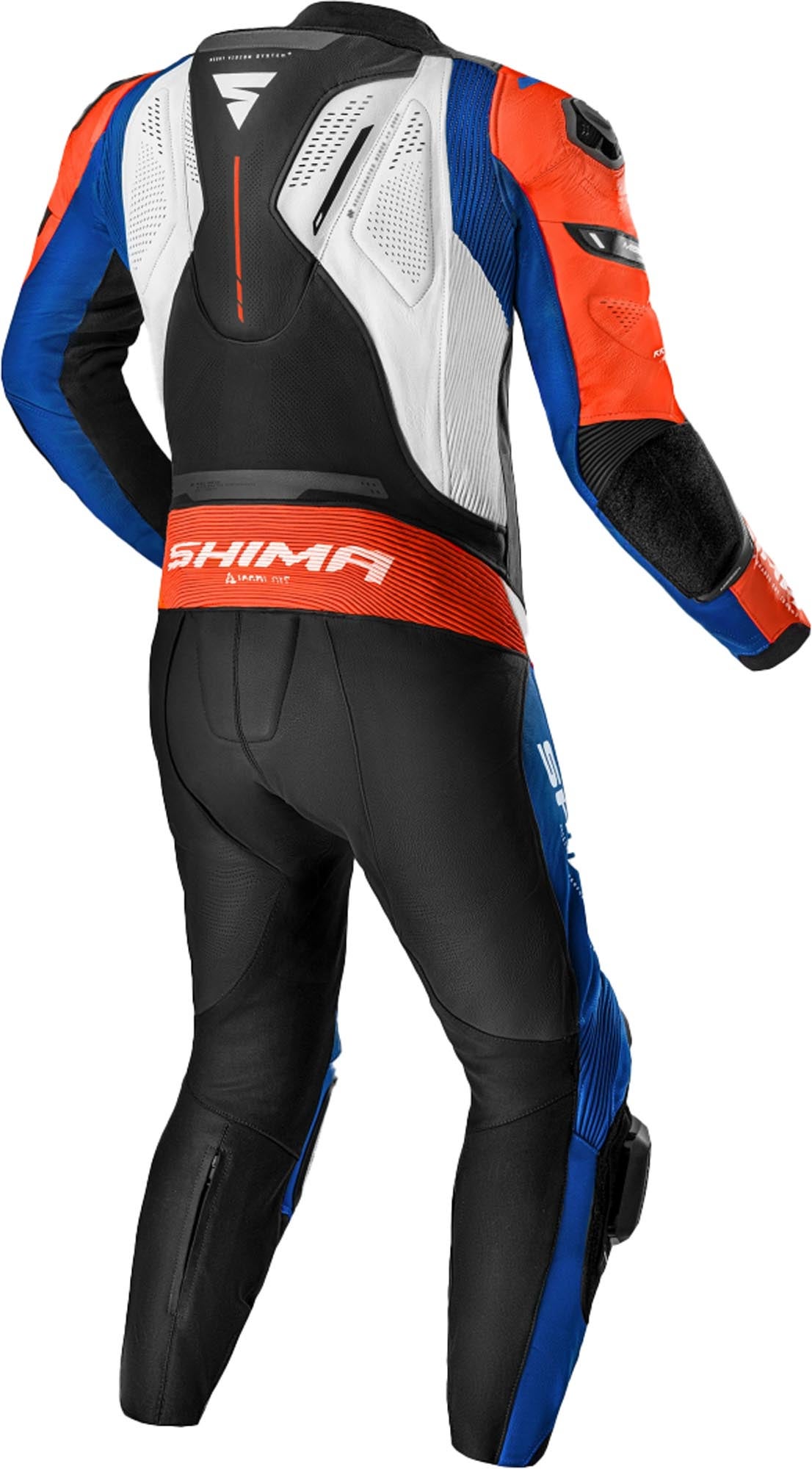 SHIMA Mission RS One Piece Motorcycle Leather Suit blue/white/red 56 Figure 2
