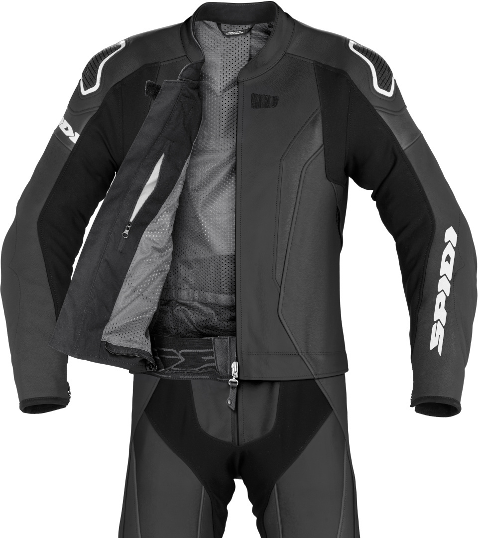 Spidi Laser Touring Costum de piele de motocicletă în două piese alb/negru 48 Figura 4