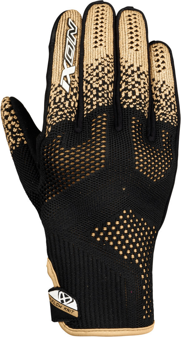 Ixon Ixflow Knit Mănuși pentru motociclete pentru doamne Negru/Auriu XS Figura 1