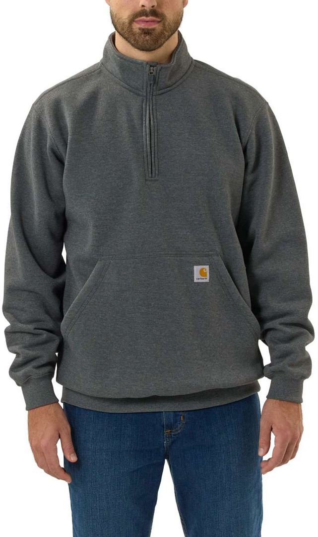 Carhartt Quarter-Zip Hanorac Gri închis S Figura 3