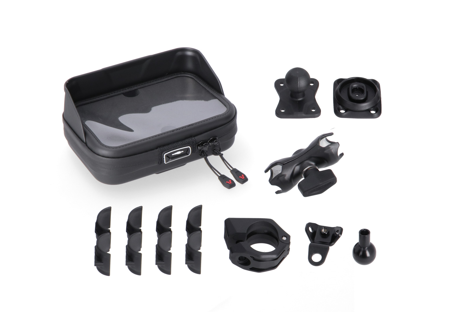 Kit universal de montare GPS SW-Motech cu husă Navi - Include braț pentru soclu de 2", pentru filetul ghidonului/oglinzii Figura 1