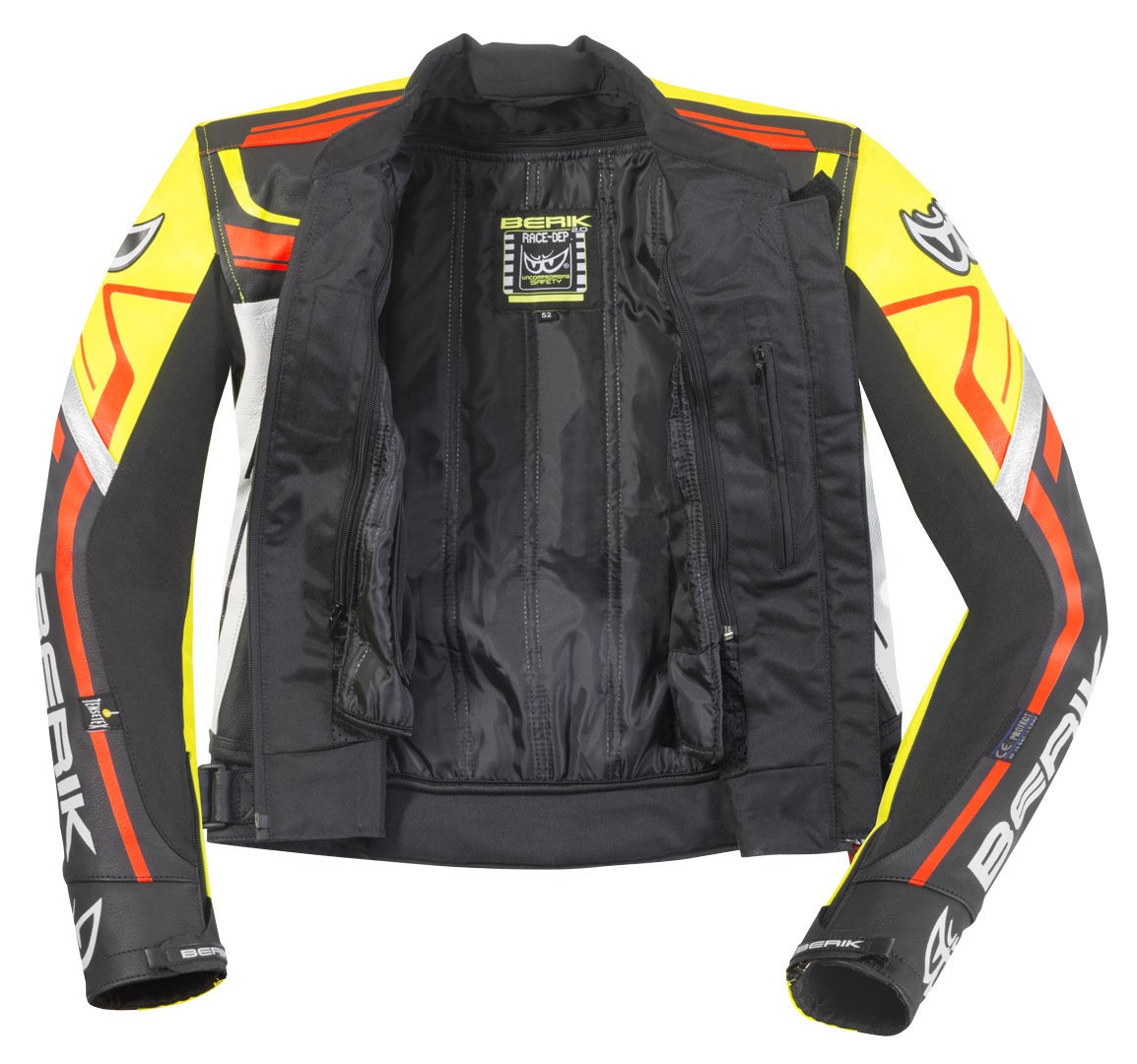 Berik Absolute Race Motorcycle Leather Jacket black/neon-yellow/neon-red/white 58 Figure 2