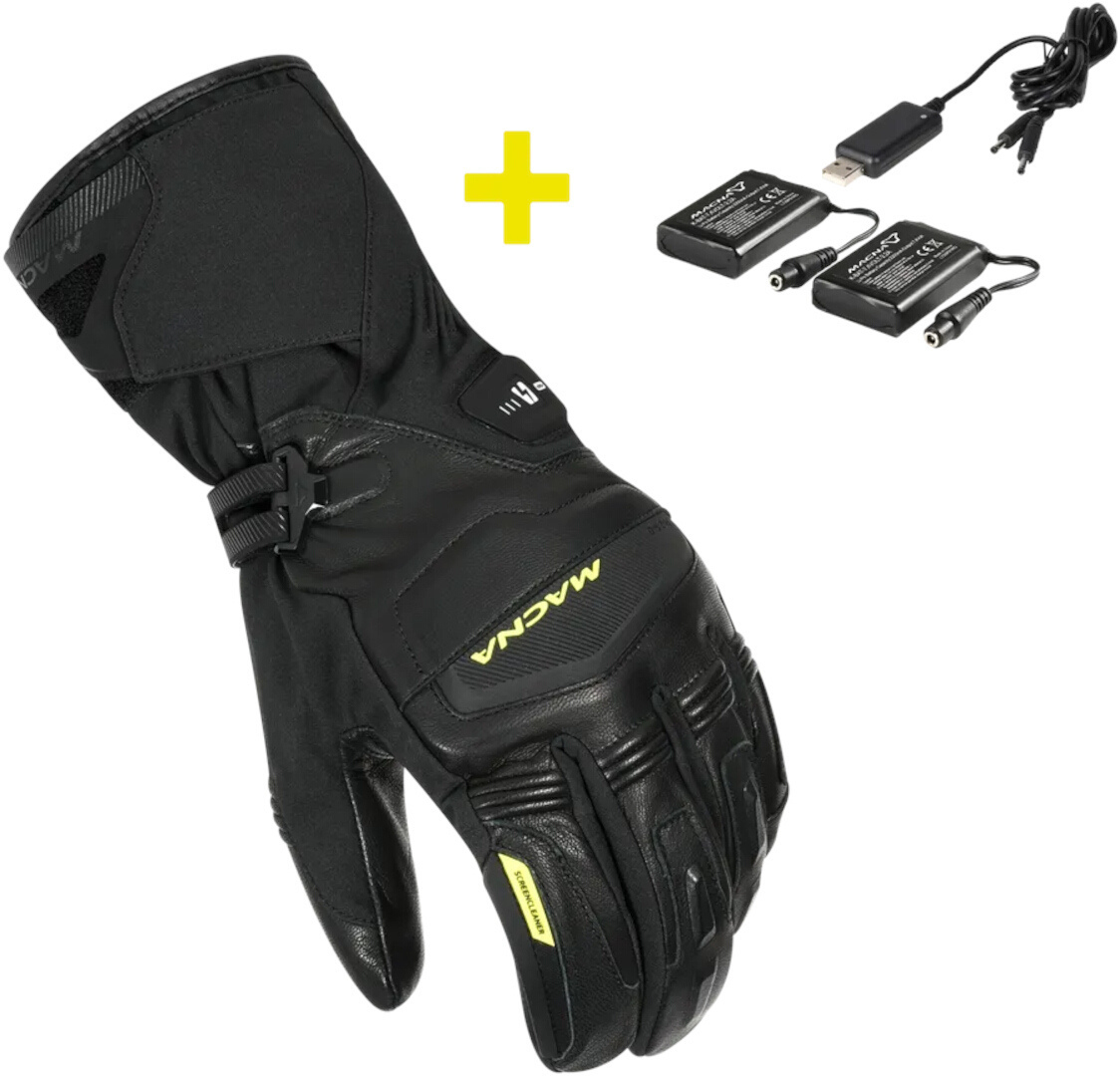 Macna Men's Black Azra Rtx Heatable Motorcycle Gloves Kit