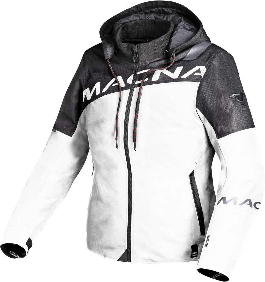 Macna Racoon waterdichte dames motorfiets textiel jas lichtgrijs/zwart XL Figuur 1