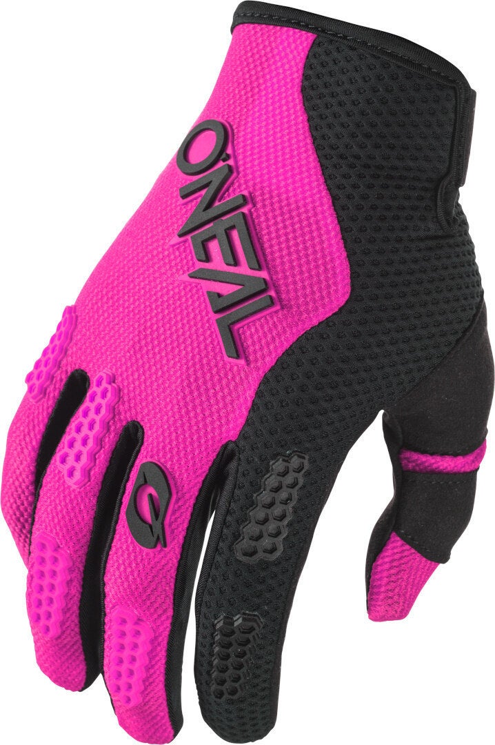 Oneal Women's Black/Hotpink Element Racewear Motocross Gloves