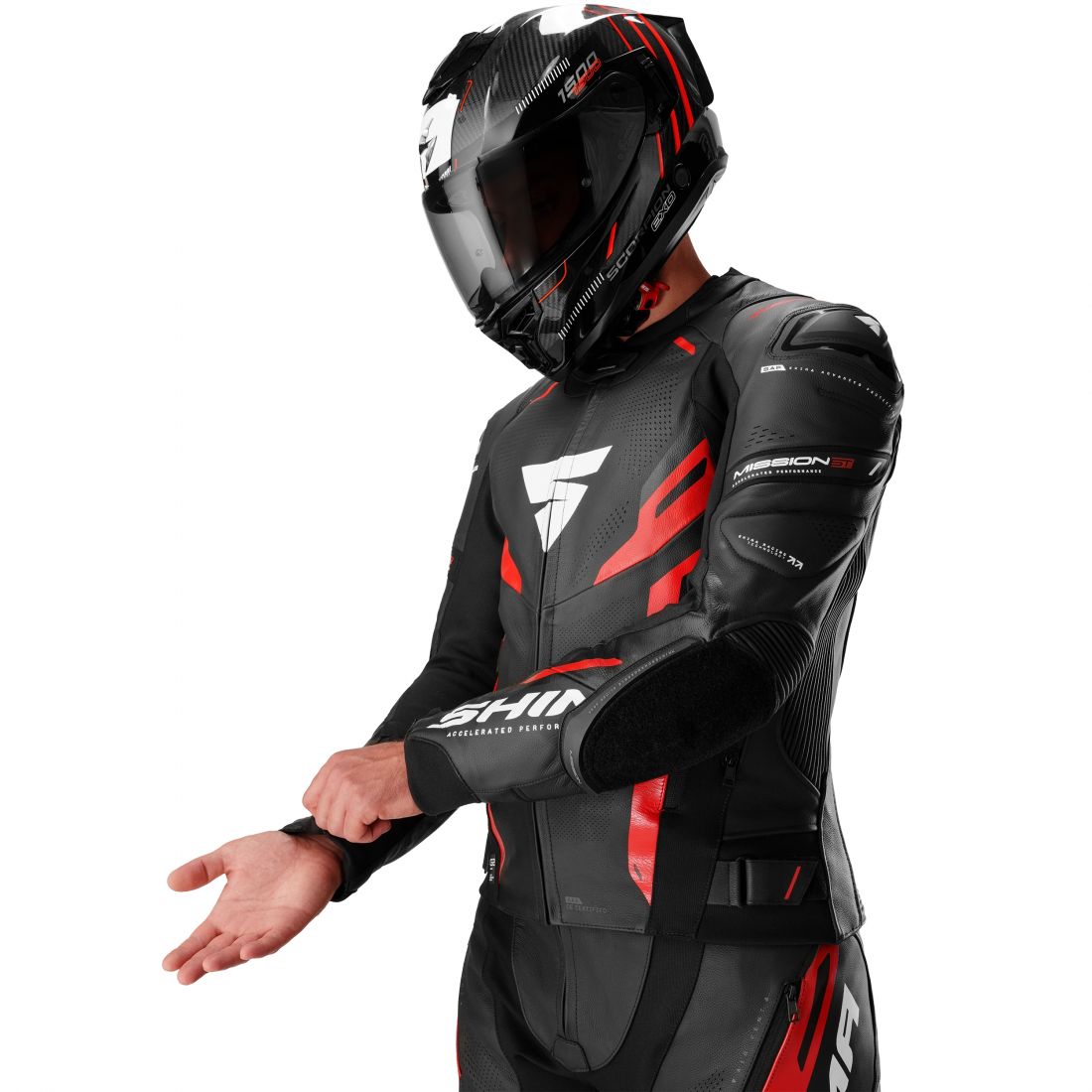 SHIMA Mission ST Veste en cuir moto noir/rouge 60 Figure 7
