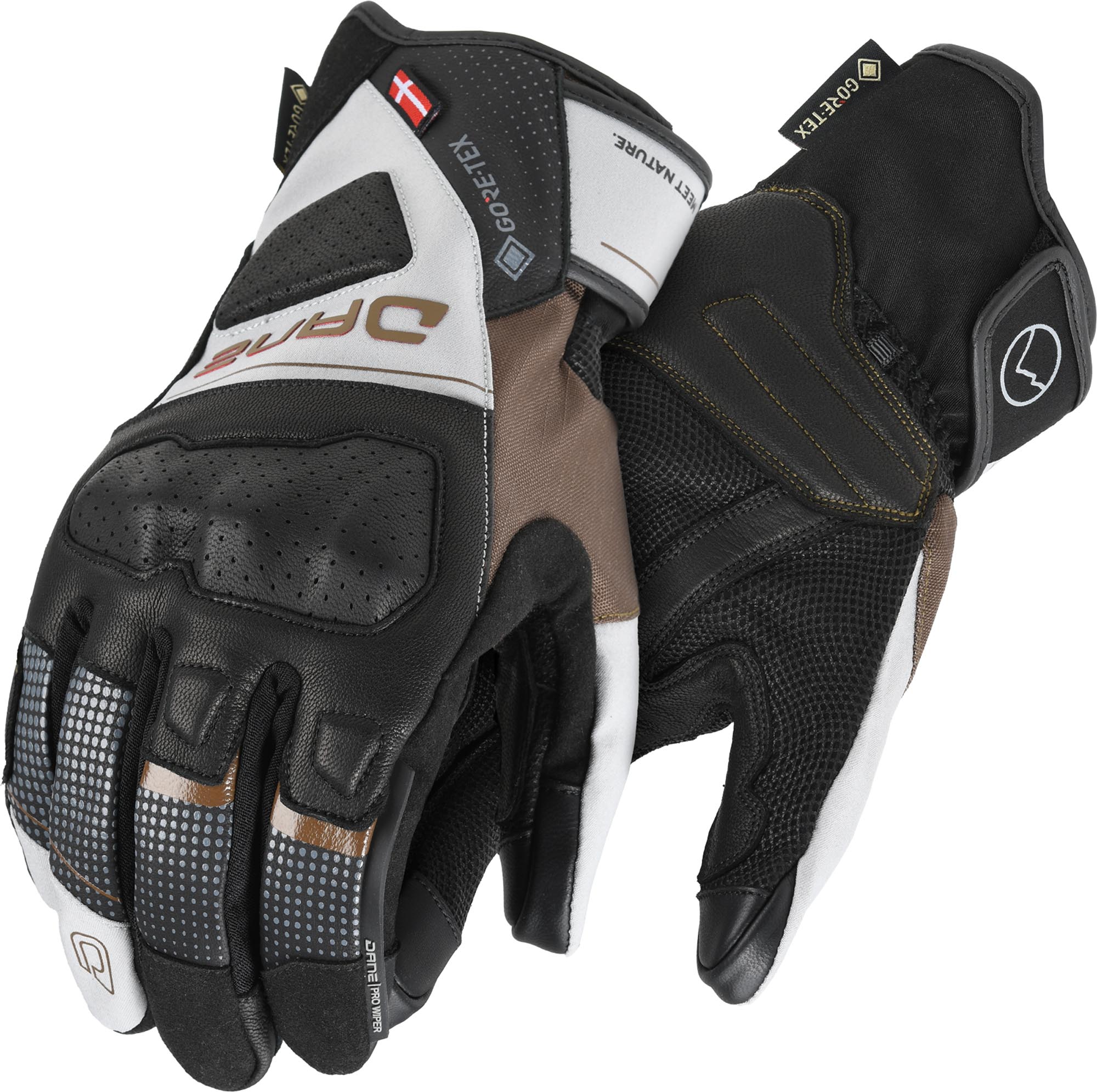 DANE Eskil Gore-Tex Motorcykelhandsker sort/brun L Figur 1