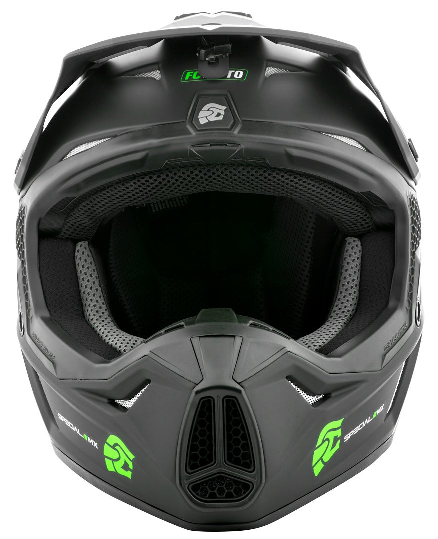 FC-Moto Merkur Straight Casco Motocross nero/verde S Figura 8