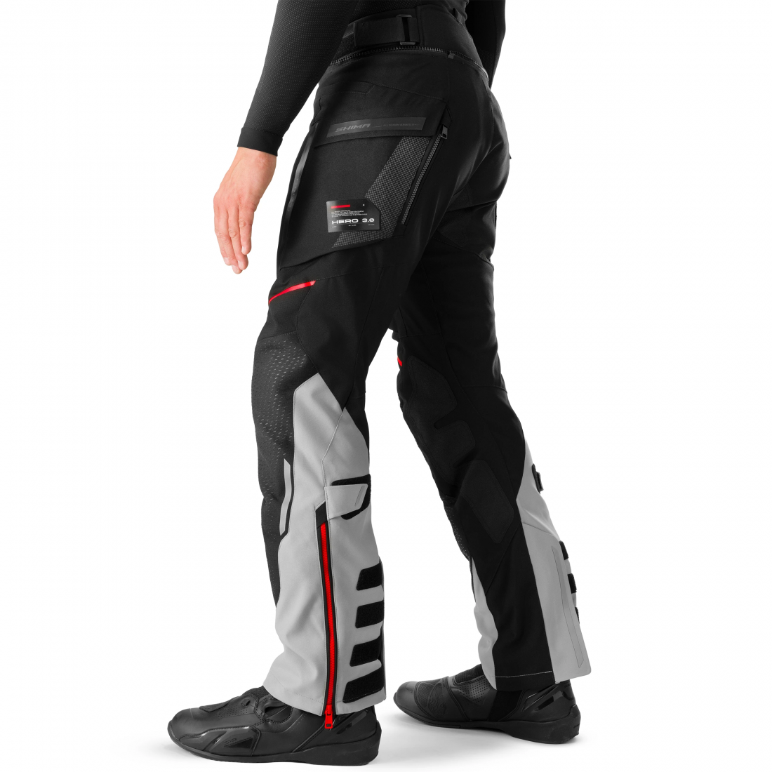 SHIMA Hero 3.0 Motorfiets Textiel Broek grijs/rood M Figuur 5