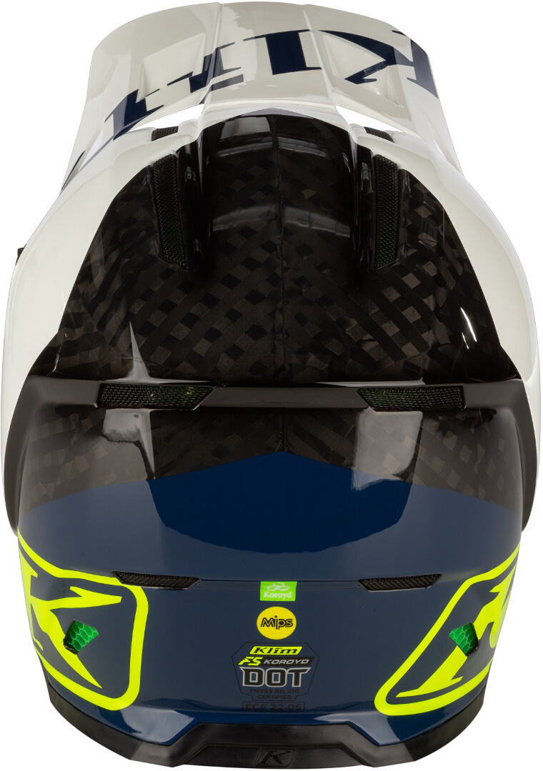 Klim F5 Koroyd Ascent Carbon Motocross hjälm Blå/neon-gul Förlust (58/59) Figur 4