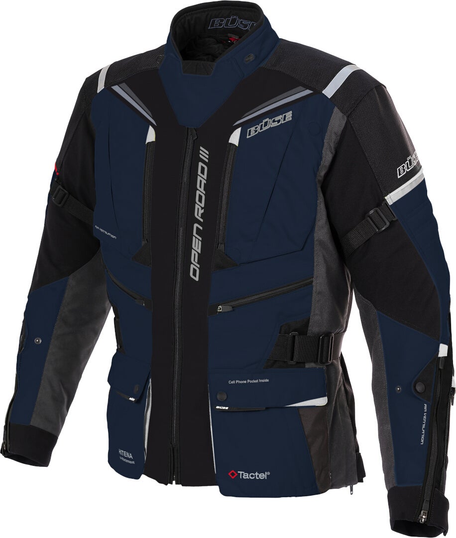 Büse Open Road III Waterproof Motorcycle Textile Jacket blue/black 64 Figure 1