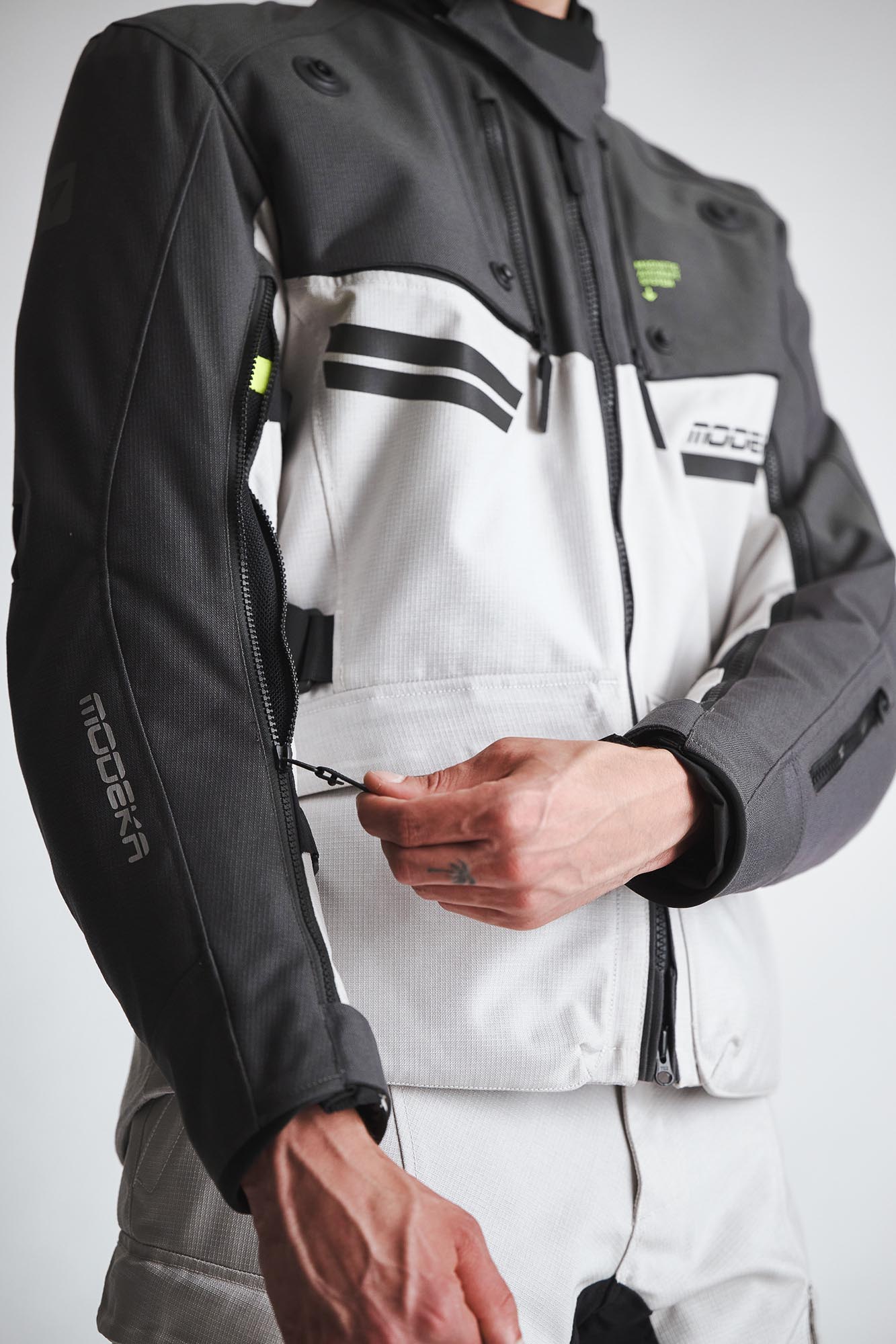 Modeka Atlaz Motorrad Textiljacke hellgrau/schwarz M Abbildung 6