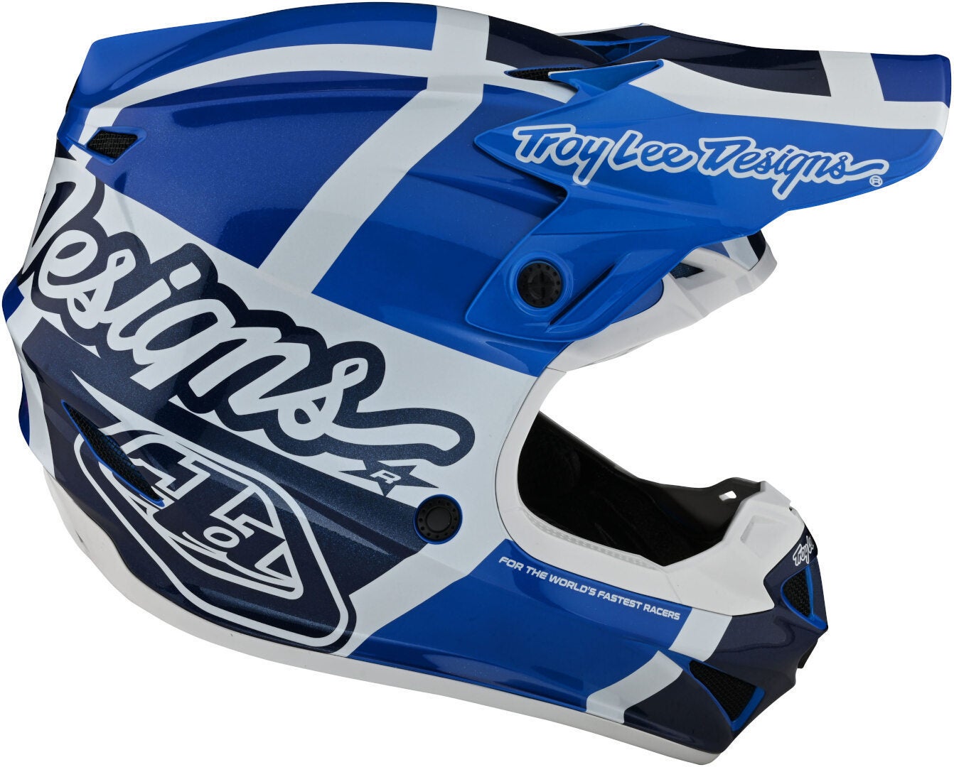 Troy Lee Designs SE4 Polyacrylite MIPS Quattro Casco Motocross blu/bianco L (58/59) Figura 4