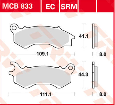 TRW Lucas Bremsbelag MCB833 Figur 1