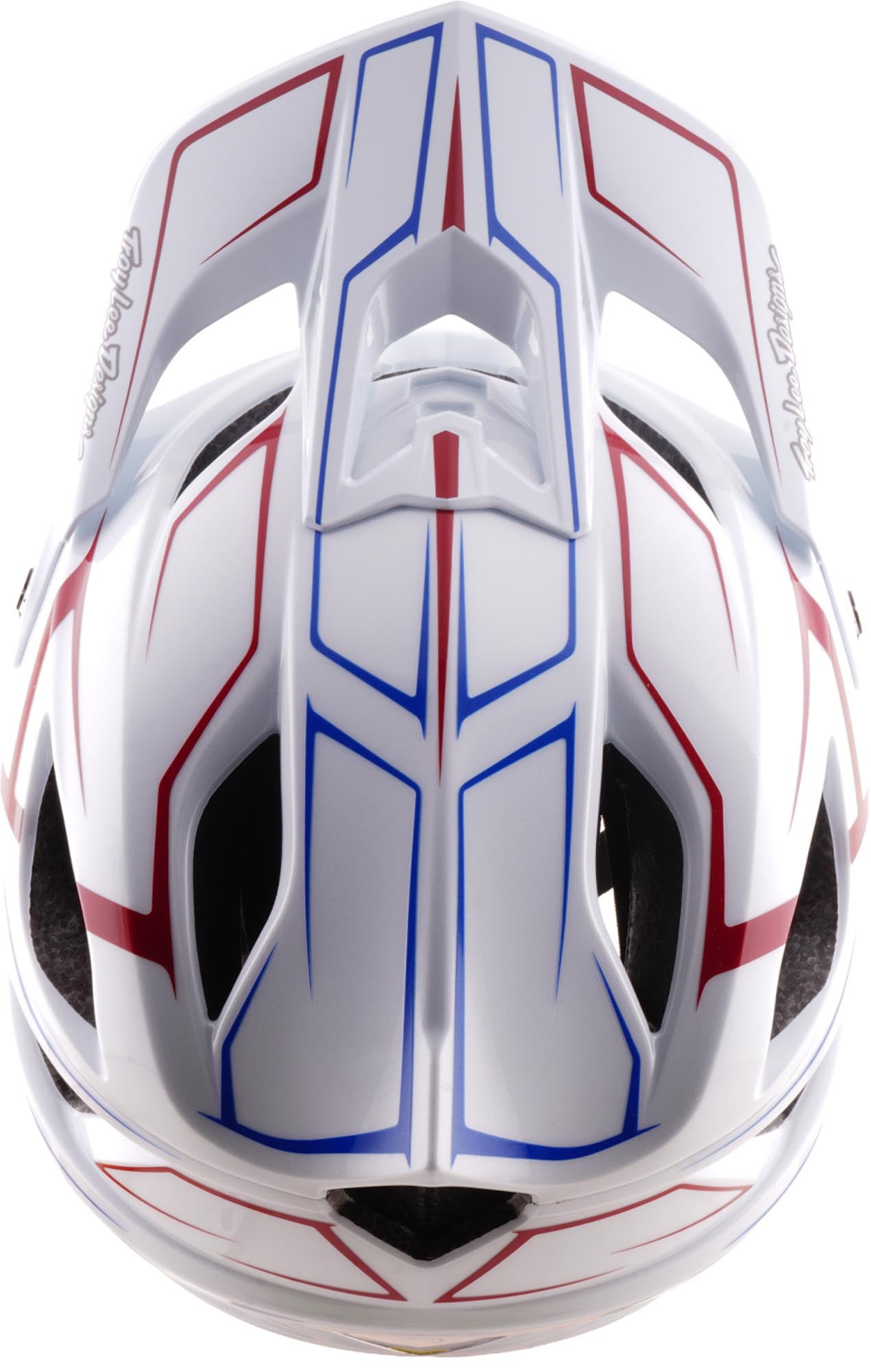 Side view of Troy Lee Designs Stage Stunt MIPS Pinstripe Bicycle Helmet