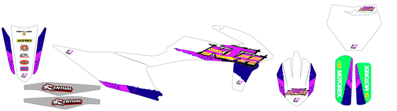 Mierla Kit grafic retro - KTM EXC/SX-SXF Figura 3