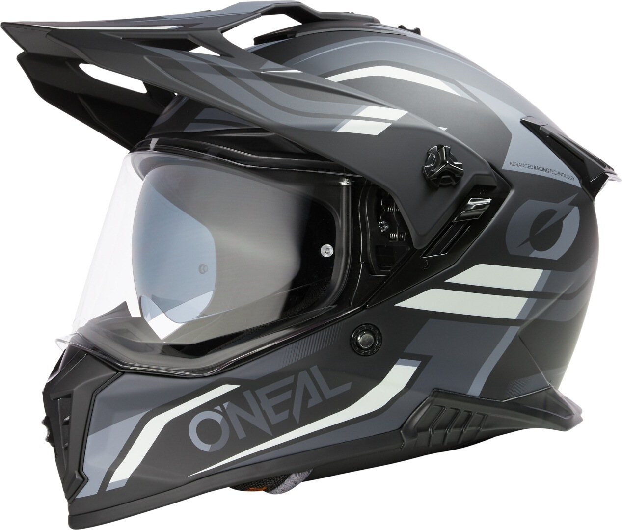 Oneal A-SRS Spike Cască de motocross Negru mat/gri/alb XS Figura 1