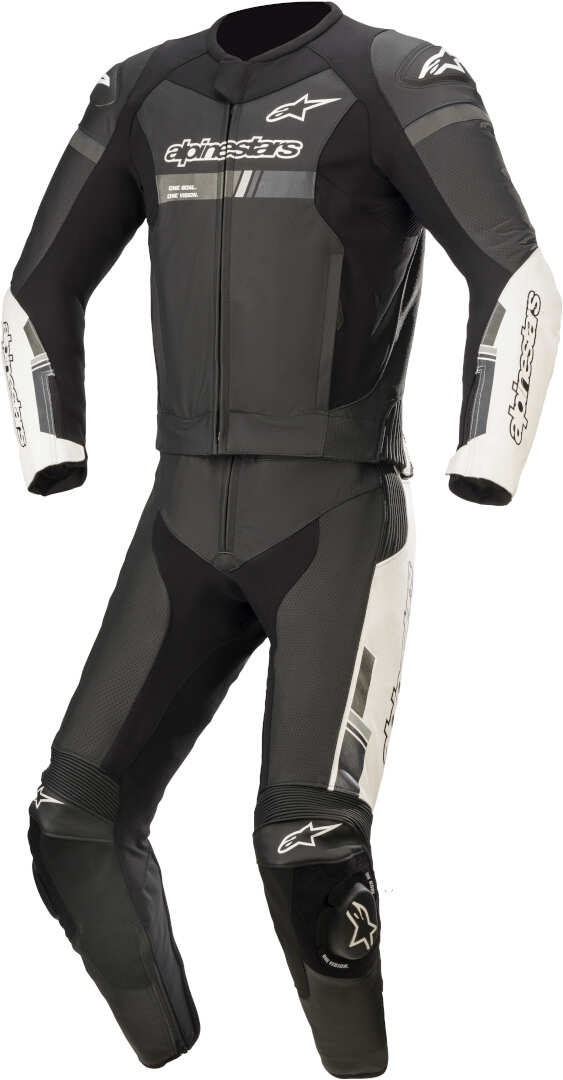 Alpinestars GP Force Chaser Two Piece Motorcycle Leather Suit black/white 60 Figure 1