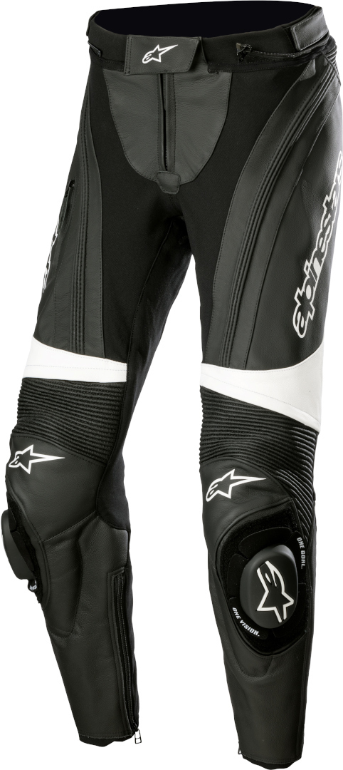 Alpinestars Stella Missile V3 Pantaloni de piele pentru motociclete pentru doamne alb/negru 42 Figura 1
