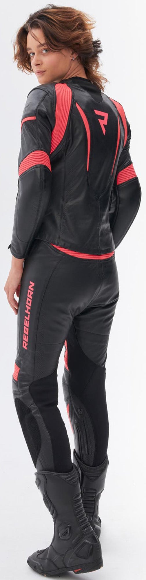 Rebelhorn Rebel Damen Motorrad Lederjacke schwarz/rosa 44 Abbildung 9