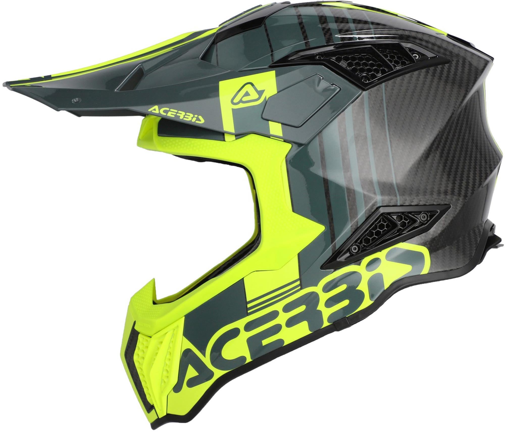 Side view of Acerbis Airstrike-C Graphic Carbon Motocross Helmet