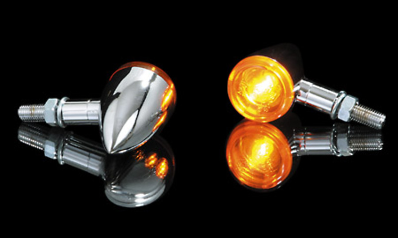 HIGHSIDER Smart Bullet Glödlampa Indikator Kropp Krom / Lens Orange (Par), Fram och Bak Figur 6