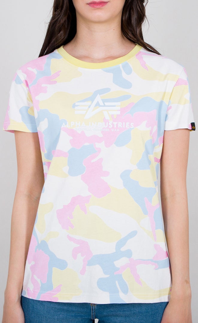 Alpha Industries New Camo Basic T-shirt das senhoras amarelo/azul M Figura 1
