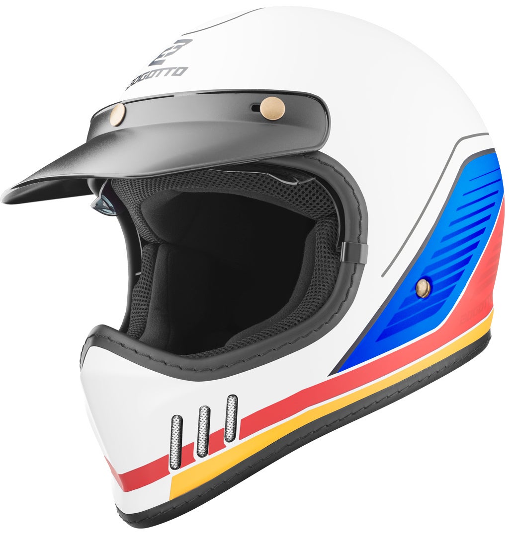 Bogotto FF980 EX-R Caferacer Casco da Croce bianco/blu/rosso S Figura 3