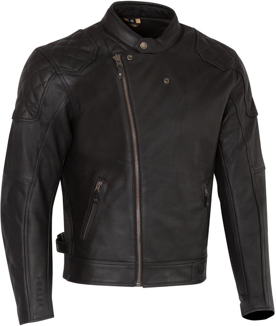 Merlin Chester D3O Cafe Motorcycle Leather Jacket black M Figure 3