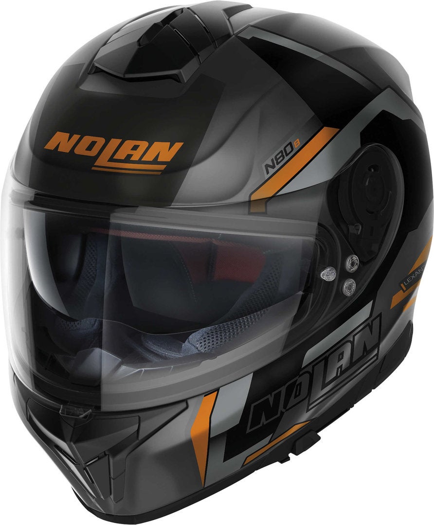 Nolan N80-8 Wanted N-Com Helm schwarz/grau/orange M (58) Abbildung 1