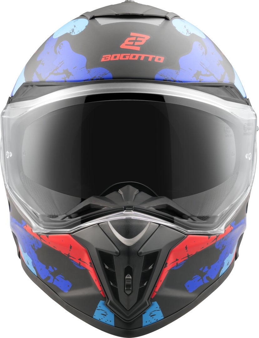 Bogotto FG-601 Sniper Enduro hjelm i glasfiber sort mat/rød/blå L Figur 8