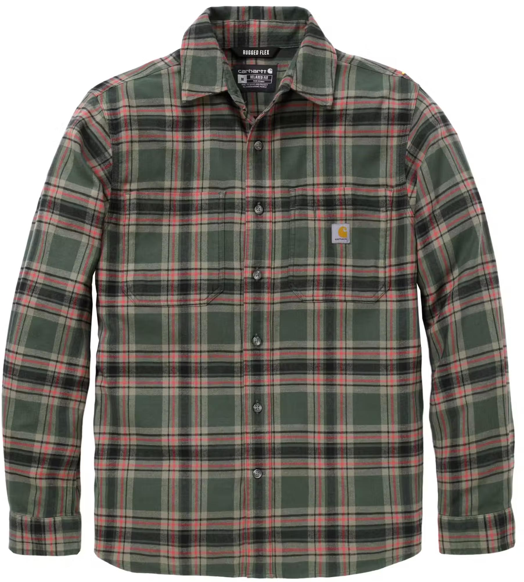 Carhartt Hamilton Relaxed LS Plaid Skjorta grön/röd/svart 2XL Figur 1