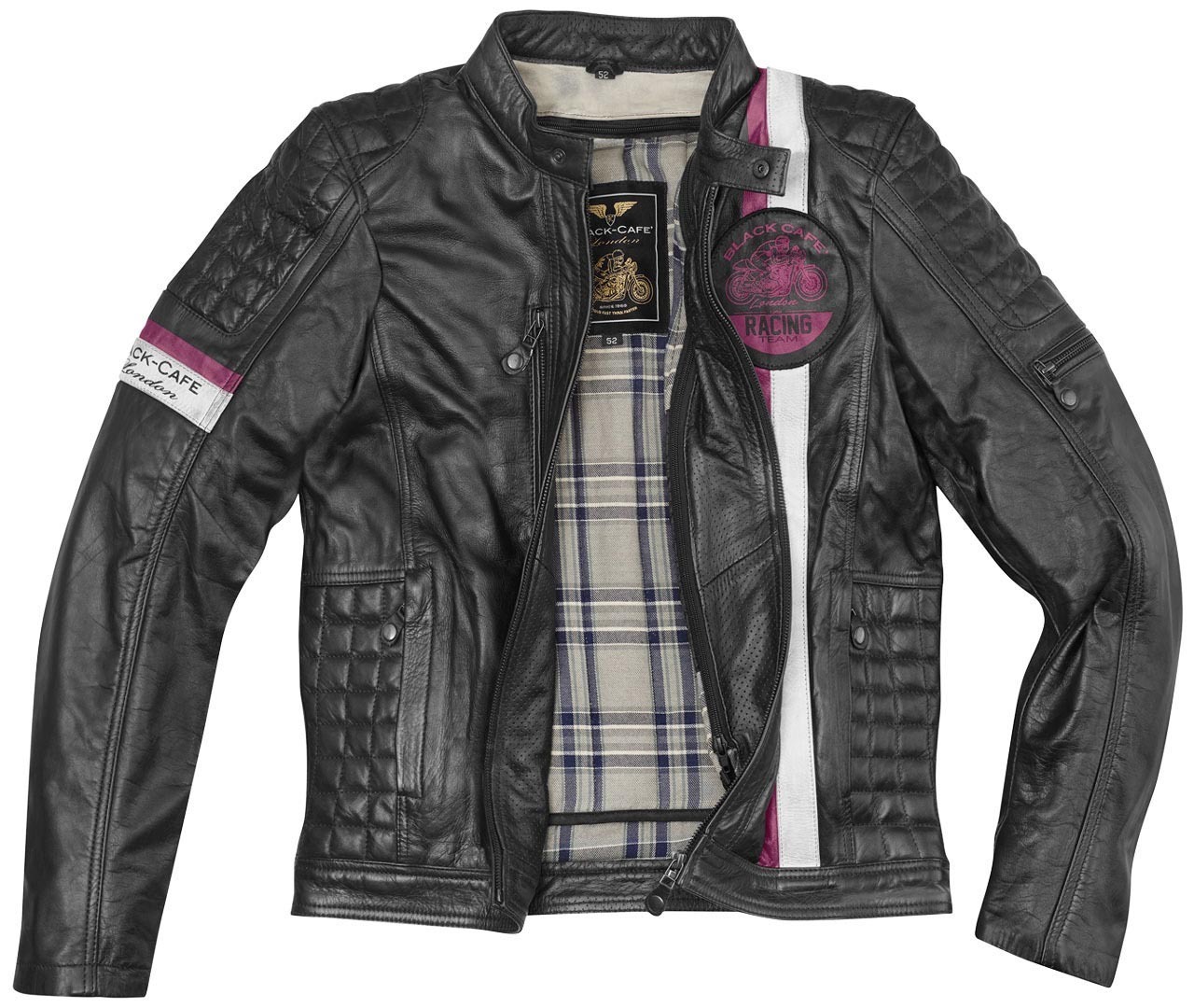 Black-Cafe London Barcelona Jachetă de piele de motocicletă negru 56 Figura 3