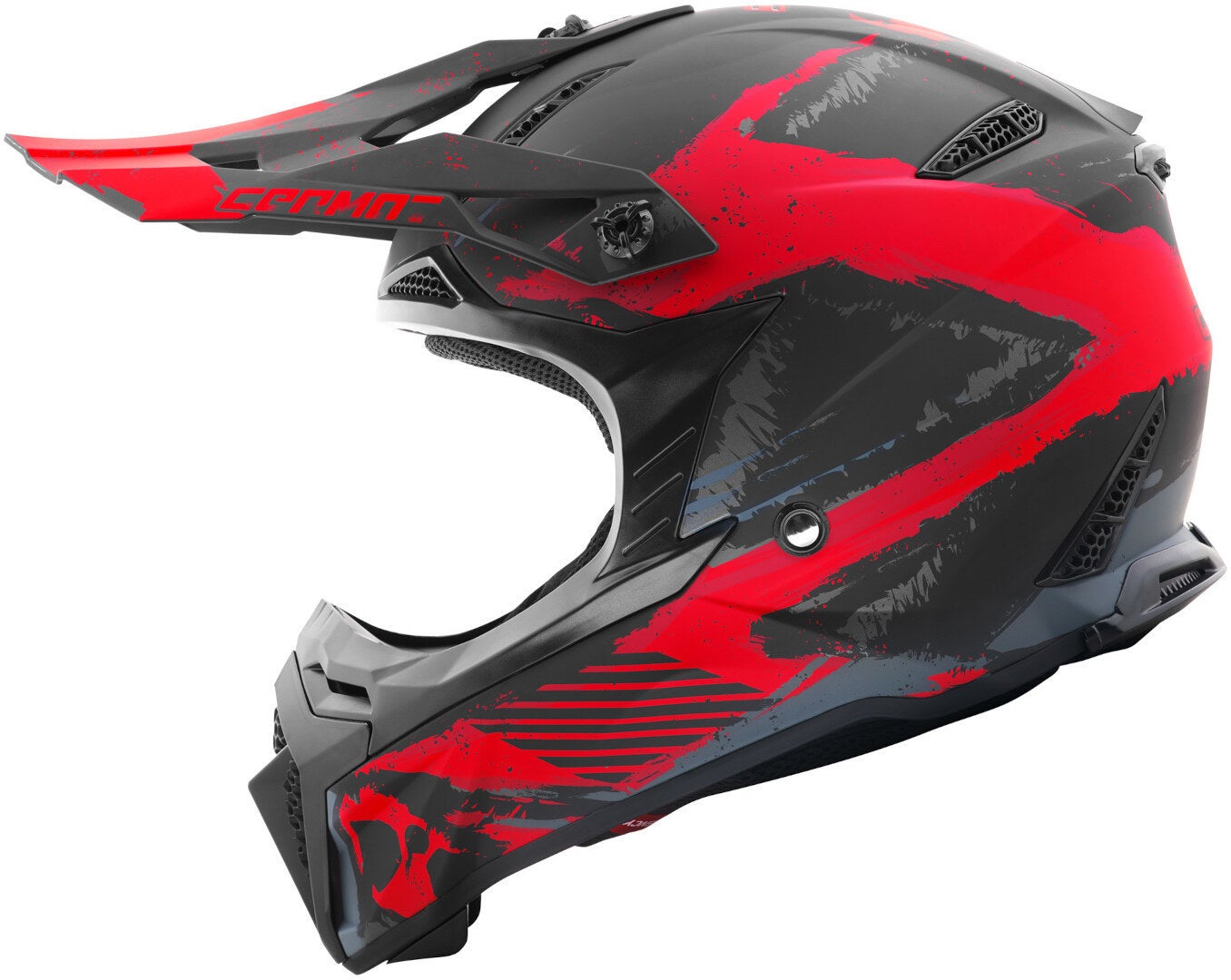Germot GM 540 Motocross hjelm sort mat/grå/rød S (55/56) Figur 2