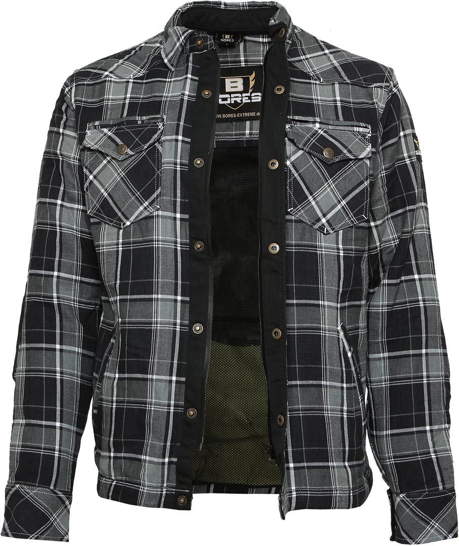 Bores Lumberjack Premium Motorcykel Skjorta grå/svart/vit 6XL Figur 3