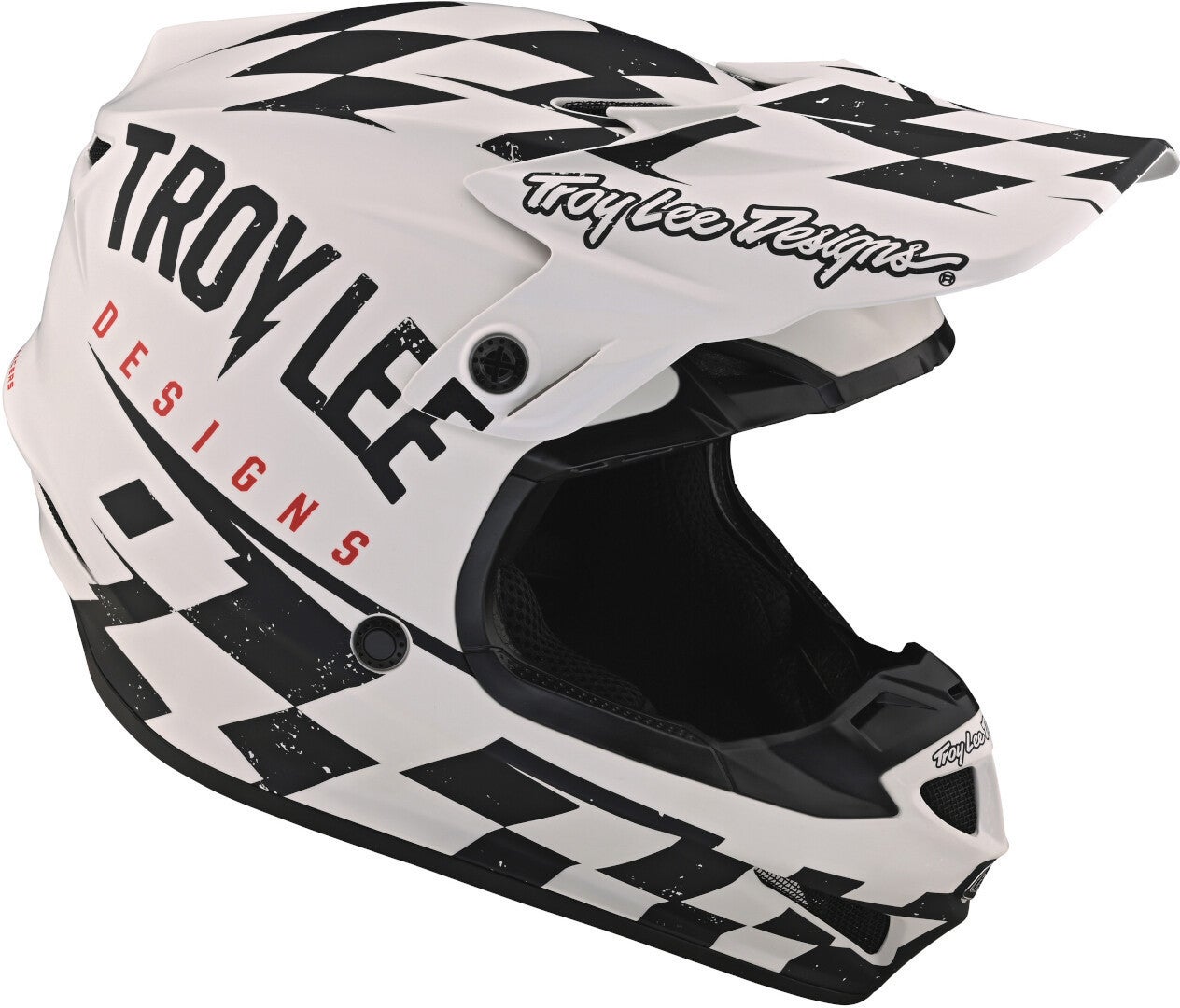 Troy Lee Designs SE4 Polyacrylite Race Shop MIPS Motokrosová přilba bílá/černá M (57/58) Obrázek 2