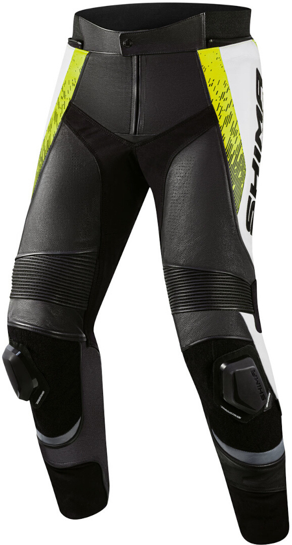SHIMA STR 2.0 Pantaloni de piele pentru motocicletă Negru/Alb/Galben 54 Figura 1