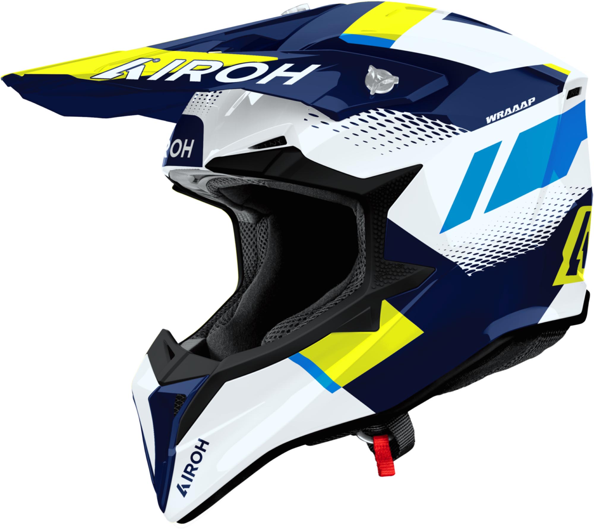Airoh Wraaap Vision Casco da motocross bianco/blu/giallo M (57/58) Figura 1