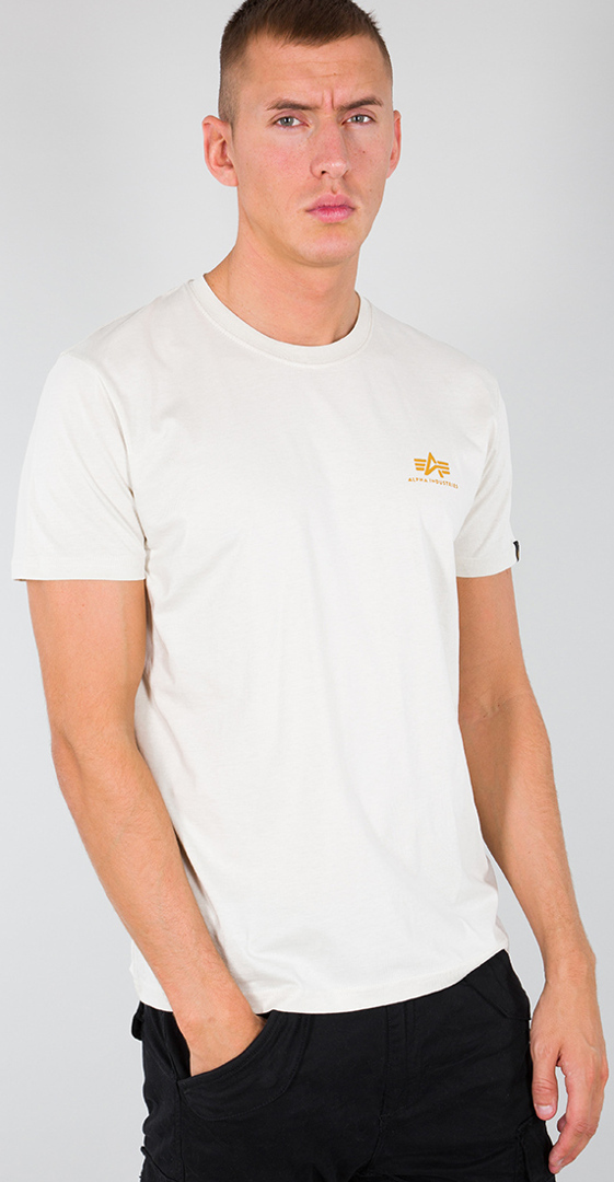 Alpha Industries Basic T Small Logo T-Shirt creme S Abbildung 1