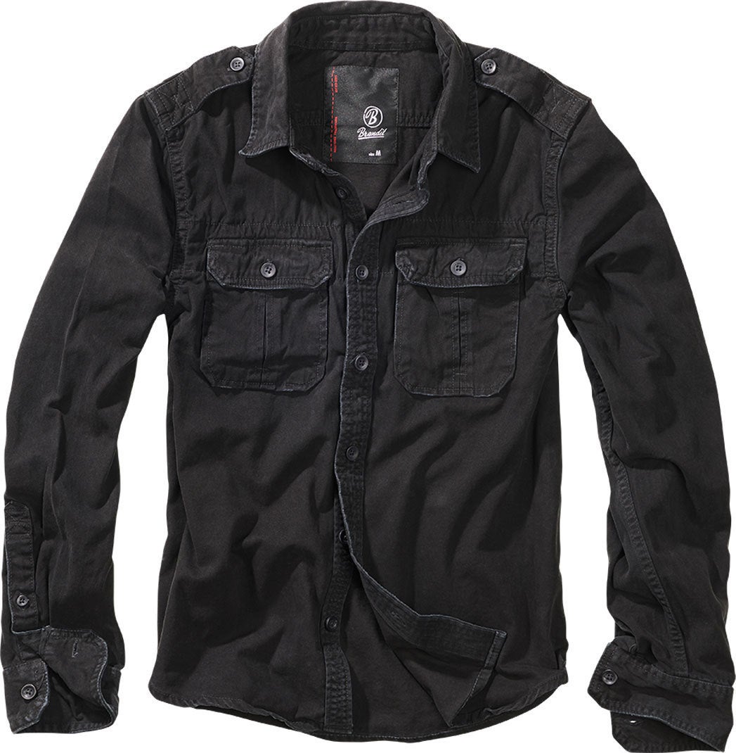 Brandit Vintage Longsleeve Camicia nero S Figura 1
