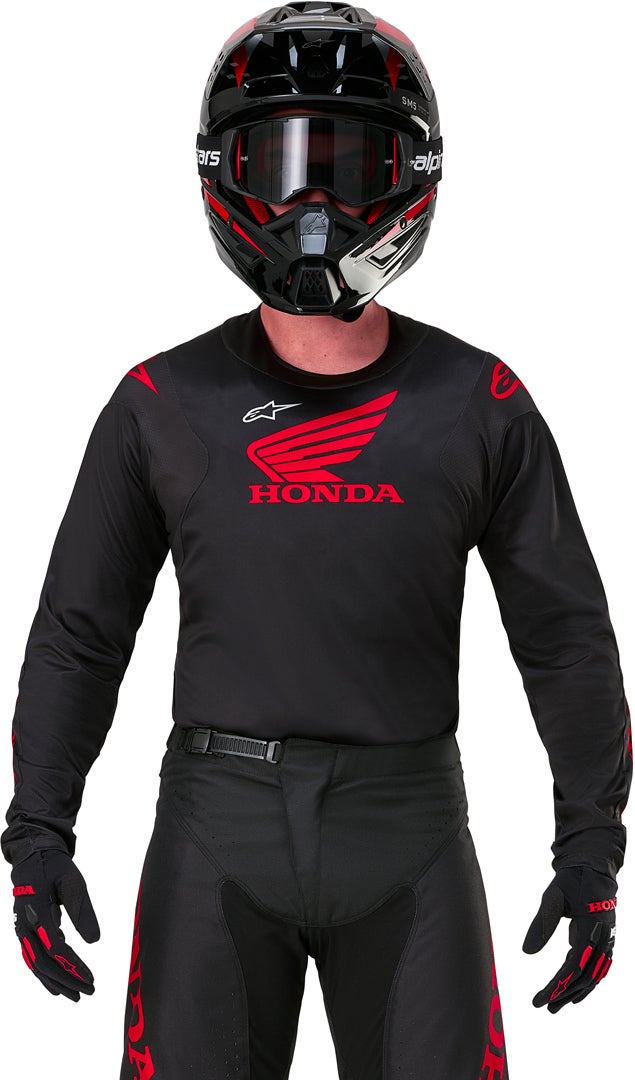 Alpinestars Honda Racer Iconic 越野摩托車球衣 黑/紅 XL 圖5