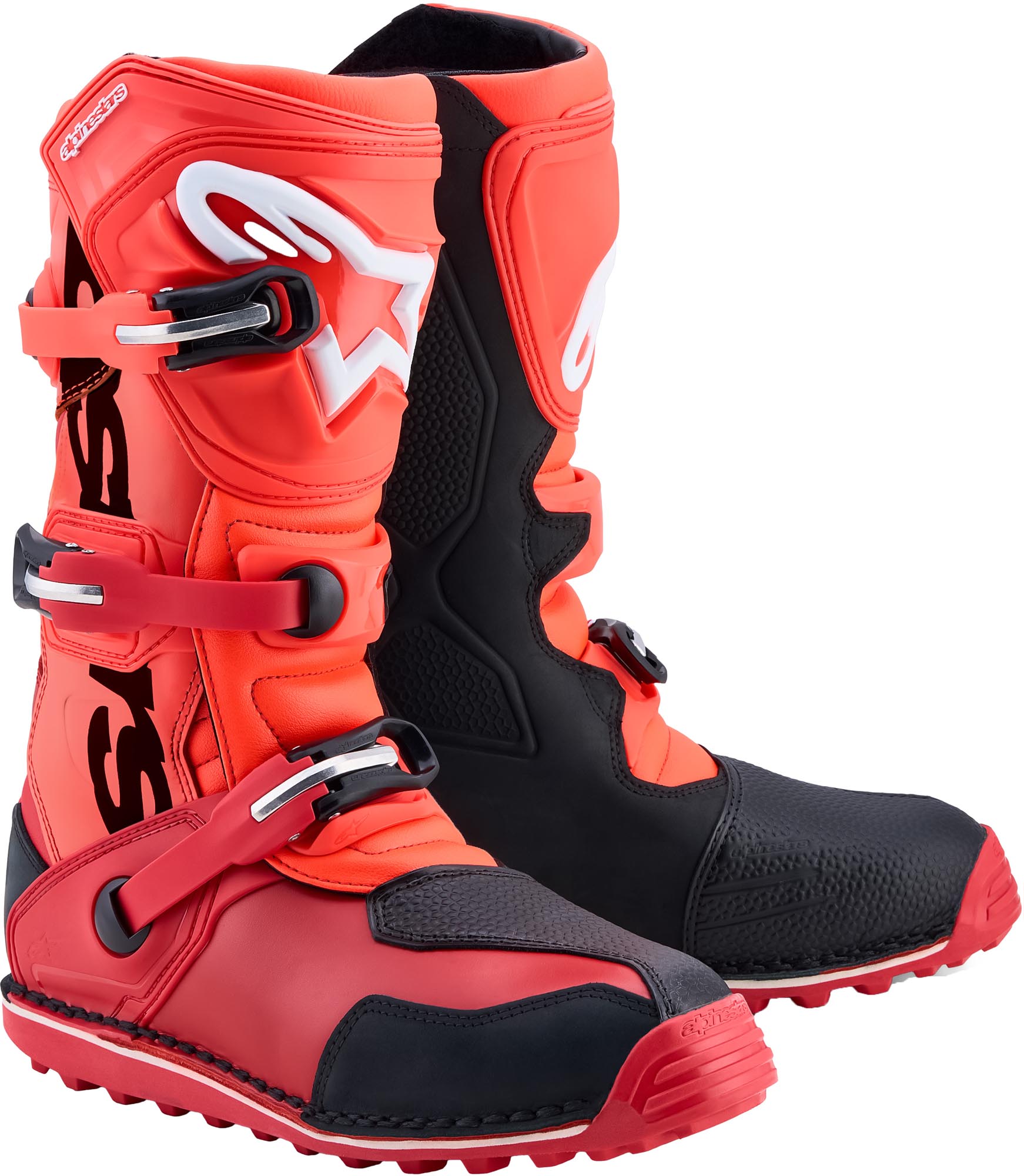 Alpinestars Tech-T Motorcycle Boots neon-red/red/black 8 Figure 1