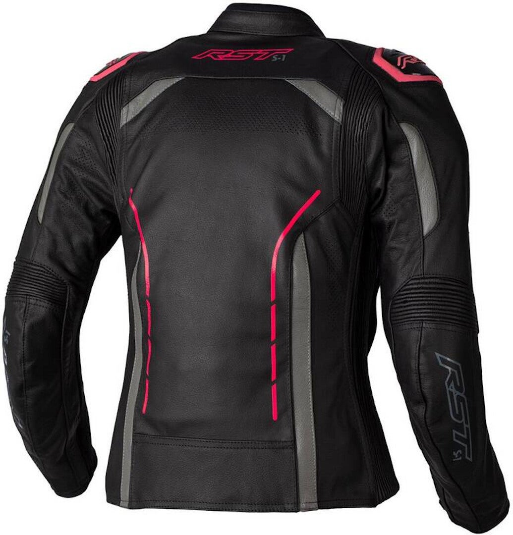 RST S1 Veste en cuir de moto pour dames noir/rose S Figure 2
