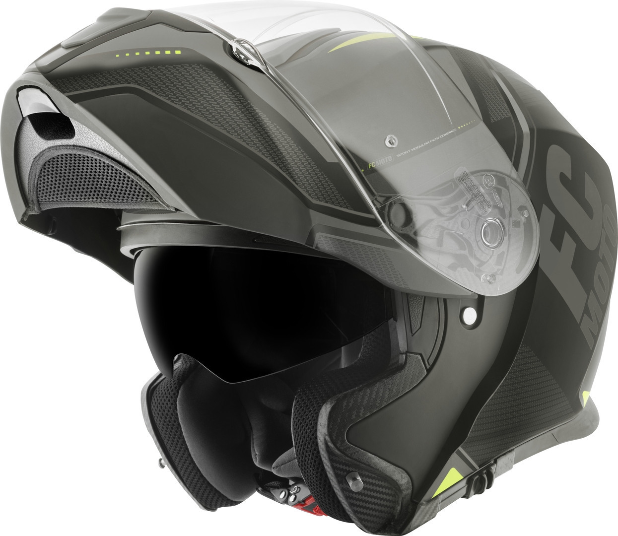 FC-Moto Novo Circuit Hjälm svart/grå/gul XS (53/54) Figur 2