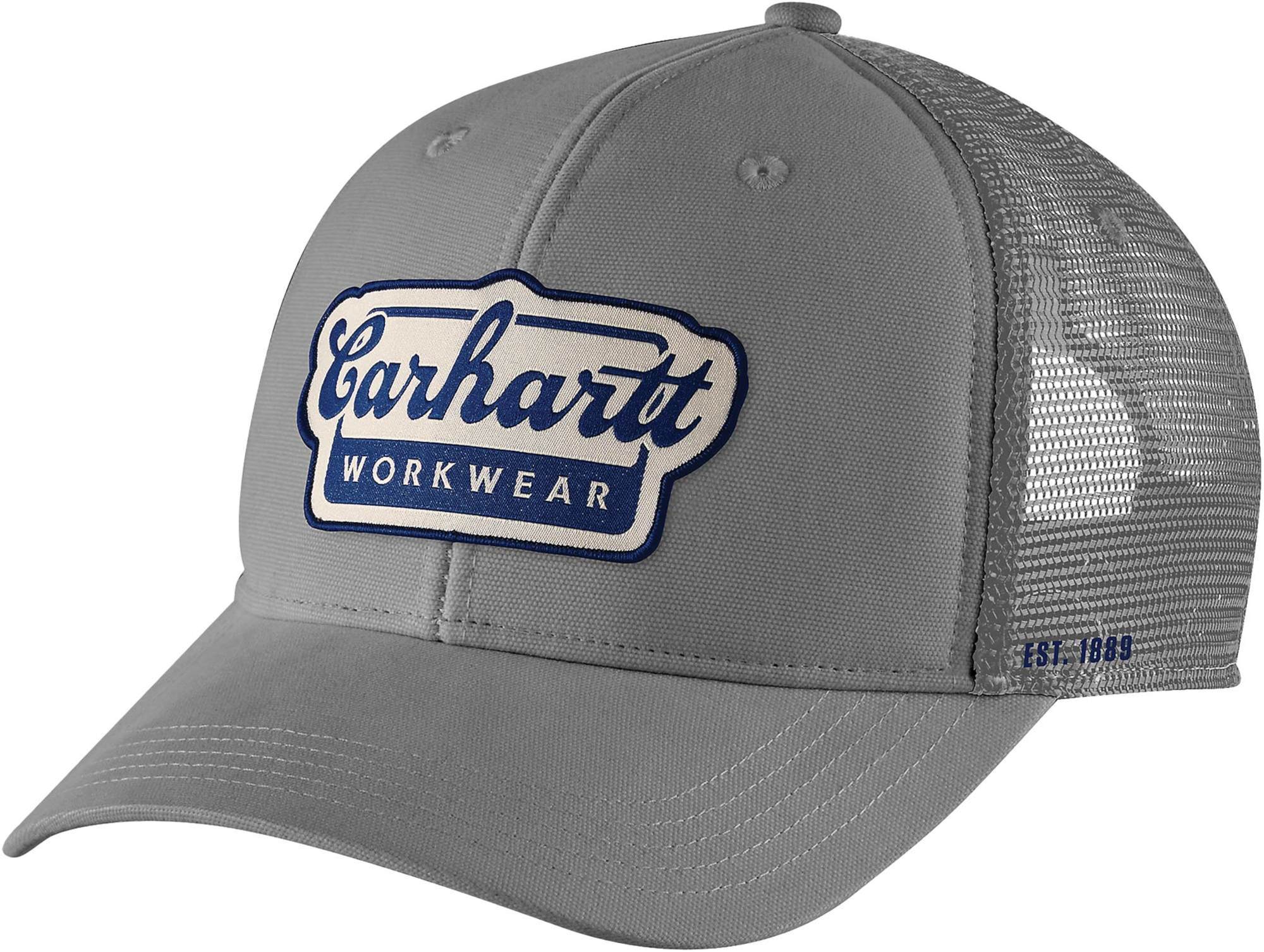 Carhartt Rugged Flex Twill Mesh-Back Script Patch Cap grey/blue Figure 1