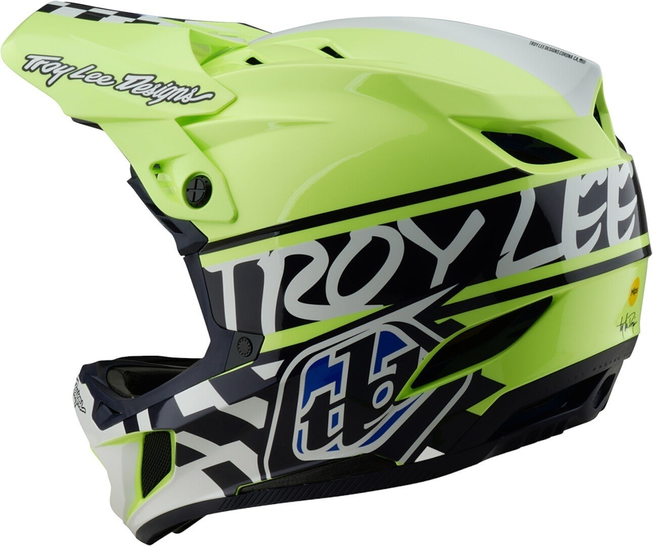 Troy Lee Designs D4 Mips Fifty-50 Polyacrylite Downhill Helm black/white/neon-yellow XS (53/54) Figure 7