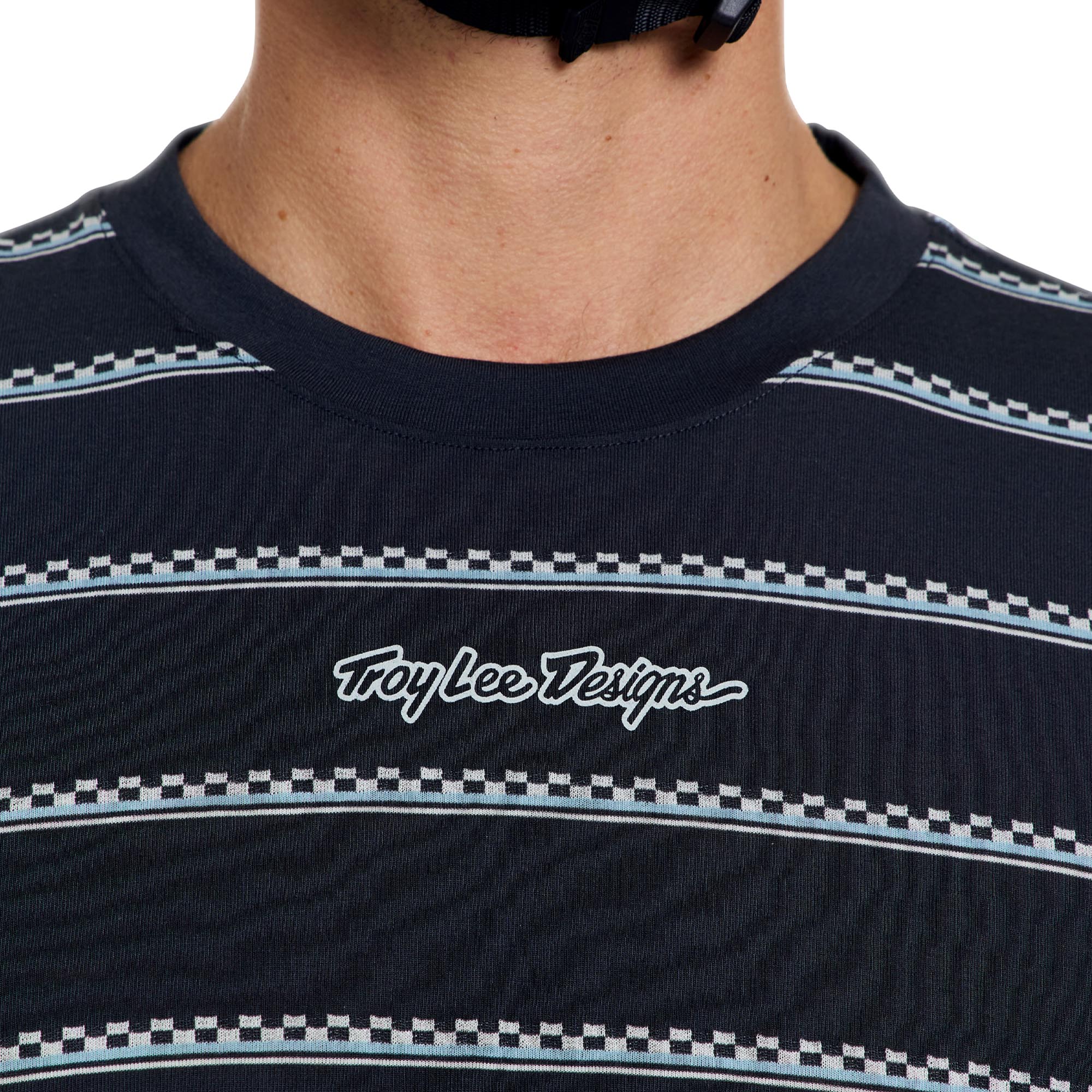 Side view of Troy Lee Designs Skyline Ride Checked Out Short Sleeve Bicycle Jersey