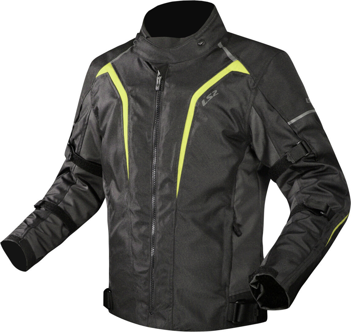 LS2 Sepang waterproof Motorcycle Textile Jacket black/grey/fluo-yellow M Figure 1