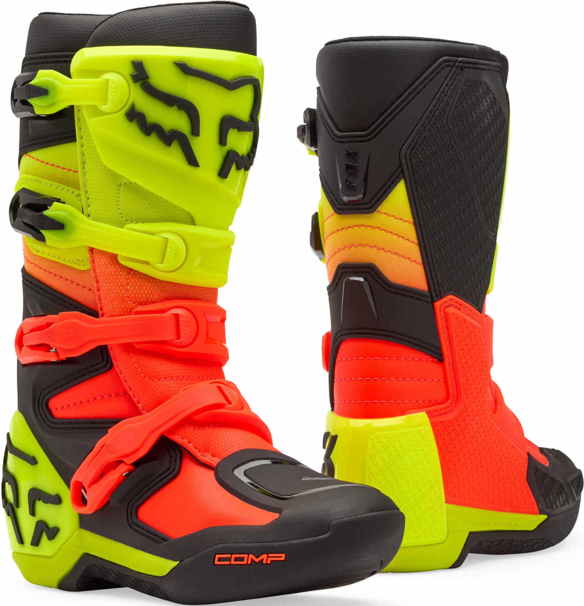 FOX Comp Jugend Motocross Stiefel orange/gelb 4 Abbildung 1